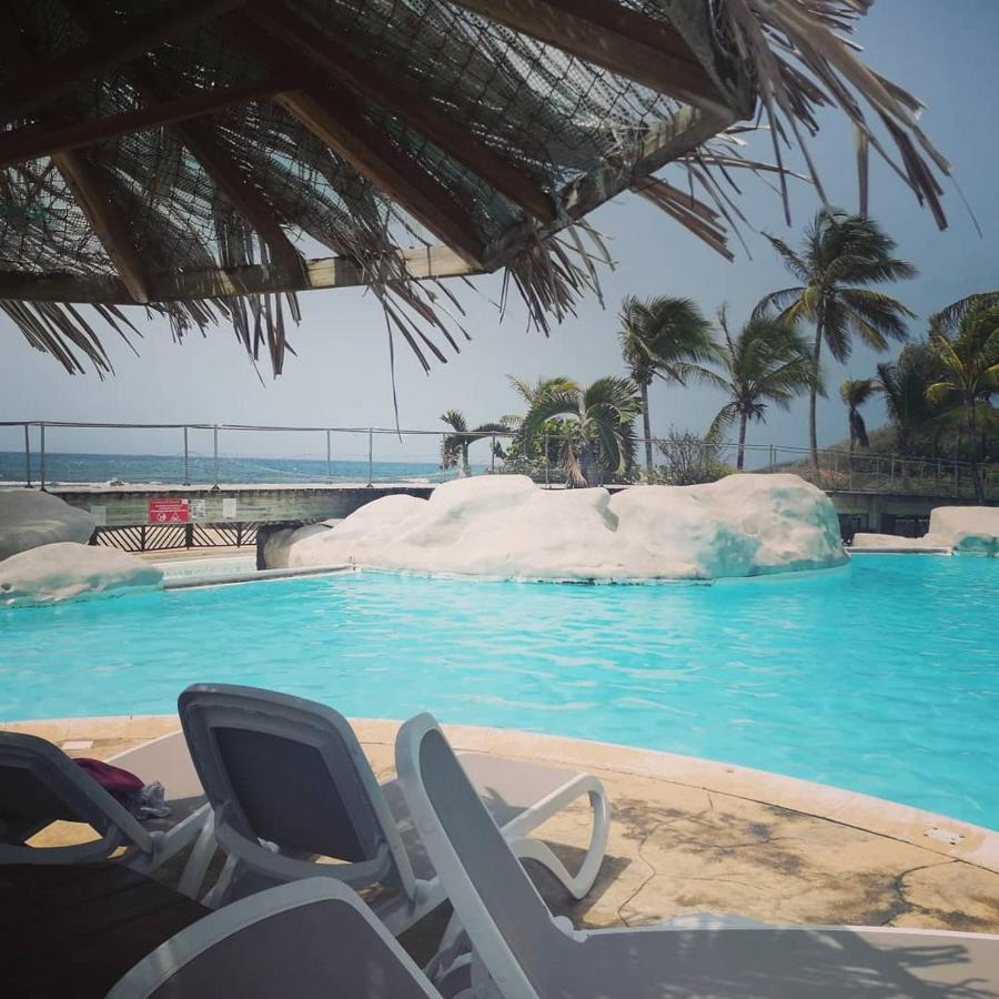 Studio Vue Mer Piscine Plage Kaz Punch Manganao Chez Julie Saint-Francois  Dış mekan fotoğraf
